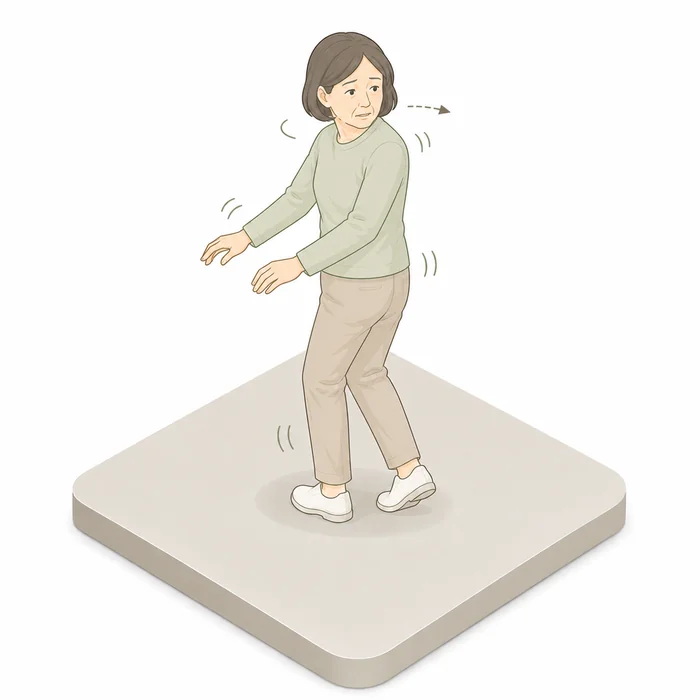 方向転換時にふらつきやすい